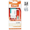 Carregador de Parede 2xUSB para iPhone 2.4A