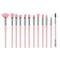 Kit com 12 Pincéis de Maquiagem Rosa