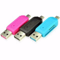 Leitor de Cartão 3 em 1 OTG Micro-USB (V8)