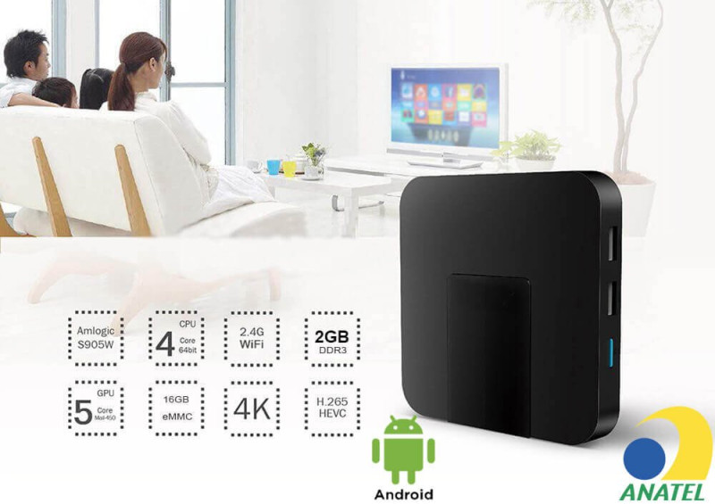 Rei da Loja TV Box Android 2GB +16GB ROM TX 3 Mini - Com Anatel
