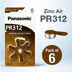 Cartela 6 Baterias Auditiva Panasonic PR312