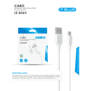 Cabo USB 2.4A Micro USB (V8)