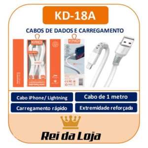 Cabo de Dados Kaidi - Iphone - Reforçado 1 Metro
