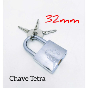 Cadeado 32mm - Chave Tetra- Prata