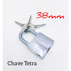 Cadeado 38mm - Chave Tetra- Prata