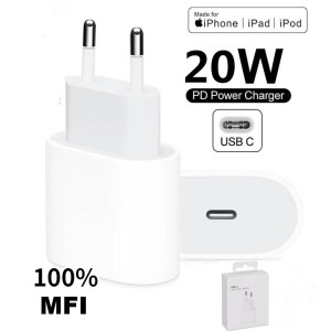 Tomada USB-C para iPhone - 100% MFI - 20W