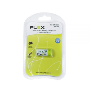 Bateria de Lítio 3V Flexgold - FX-CR123A