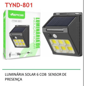 Luminária Solar 6 Cob com Sensor
