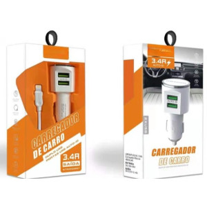 Carregador Veicular 2USB  3.4A - Iphone