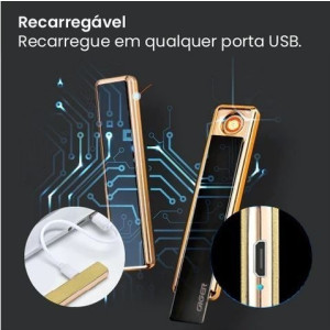 Isqueiro USB Elétrico - Recarregavel 