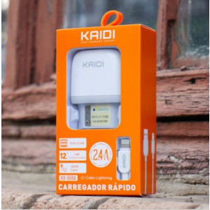 Carregador 2x USB - Iphone 2.4A Kaidi