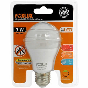 Lâmpada LED Bulbo Anti Insetos 7W Foxlux