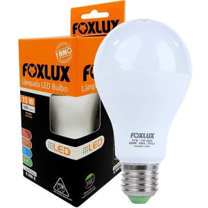 Lâmpada LED 15W Bulbo Branca Fria 6500K Foxlux