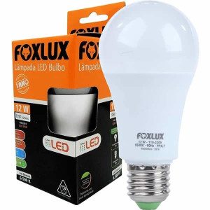Lâmpada LED 12W Bulbo Branca Fria 6500K Foxlux