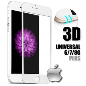 Película de Vidro 3D para iPhone 6/7/8G Plus - Cor Branca