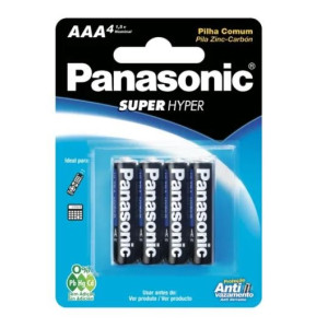 Pilha Palito AAA Super Hyper - Panasonic (Cartela com 4)