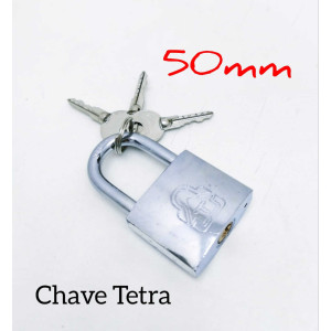 Cadeado 50mm - Chave Tetra - Prata